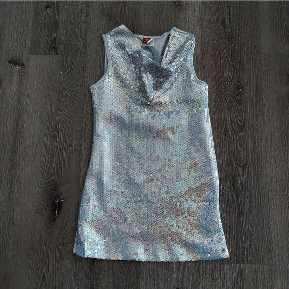 Disney Camp Rock Halloween Costume Silver Sequin Dress Large(14) - Picture 1 of 4